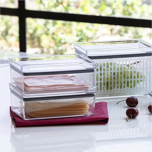 Pote, Porta-frios, Hermético, Lumini, 770ml Kit C/ 3 Unds Cor Cristal