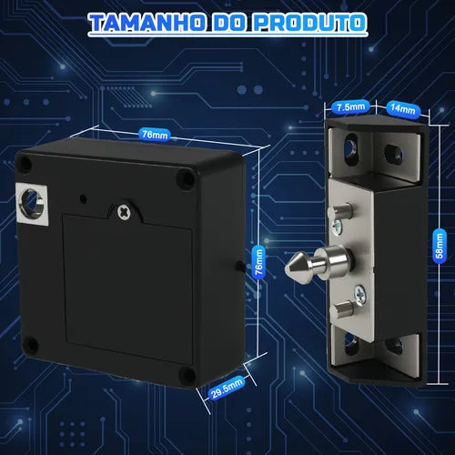 Fechadura Eletrônica Invisível P/ Moveis Armário Invisível