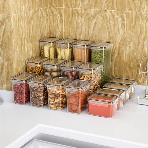 Kit 16 Potes Herméticos Para Mantimentos E Alimentos