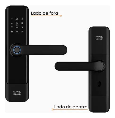 Fechadura Eletrônica Sl150 De Embutir Com Biometria Papaiz