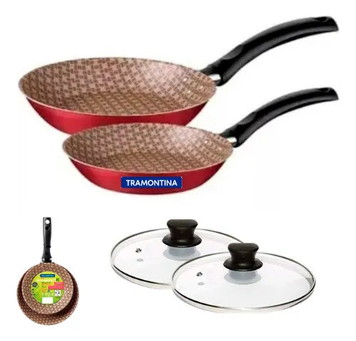 Kit 2 Frigideiras Turim Tramontina C/ Tampa Antiaderente Max