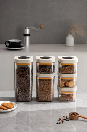 Pote Hermético 1800ml Alimentos Café Grãos Botão Vedação Ar