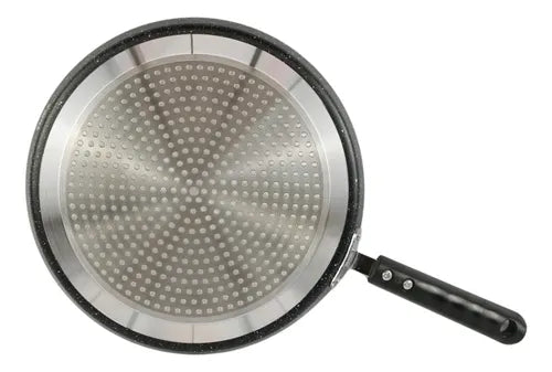 Frigideira Indução Antiaderente Crepe Tapioca Panqueca 22cm Cor Black/wood
