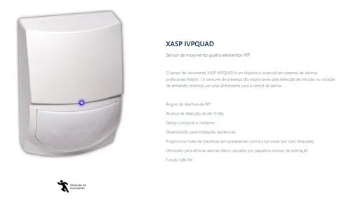 Sensor Presença Movimento Com Fio P/ Central Alarme Pir Pet