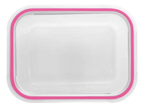 Pote Hermético Com Tampa 1520ml Vidro Retangular Premium Cor Natural
