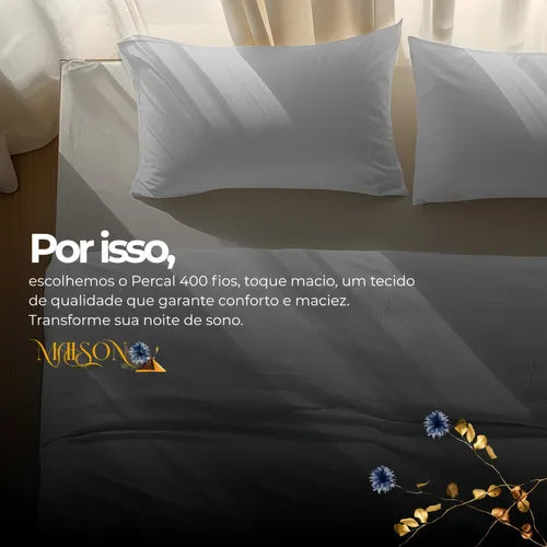 Lençol De Cobrir Queen Avulso Sem Elástico Percal 400 Fios