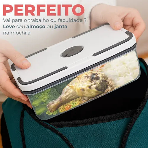 Kit 5 Potes Herméticos Transparentes Frezzer E Micro-ondas
