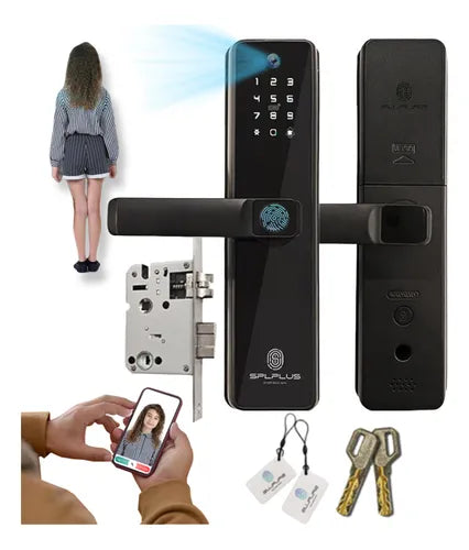 Fechadura Eletronica Digital Biométrica Câmera E Wifi Tuya