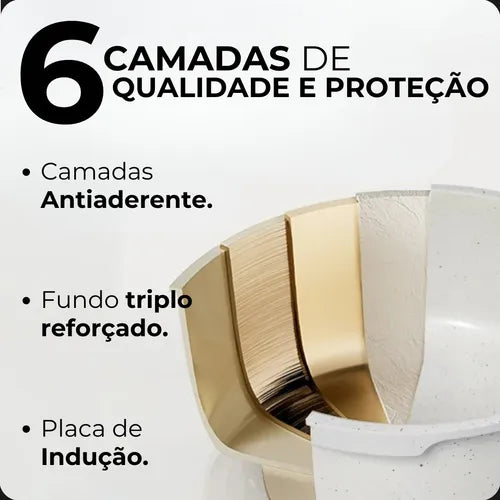 Jogo De Panelas Completo Antiaderente Cerâmica 20 Peças