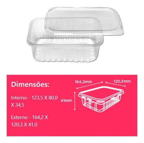 Pote Descartável 350ml Tampa Freezer Microondas Marmita 72un