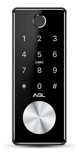 Fechadura digital T12 bluetooth biometria cartão chave senha preto AGL
