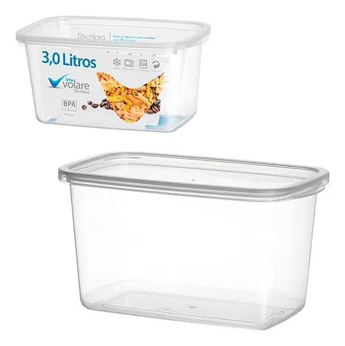 Rischioto Linha Volare Pote Transparente Com Tampa Volare 3l Medidas Presídio