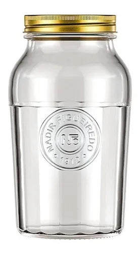 Pote De Vidro C/tampa Americano Vintage Retrô 1,5l Nadir