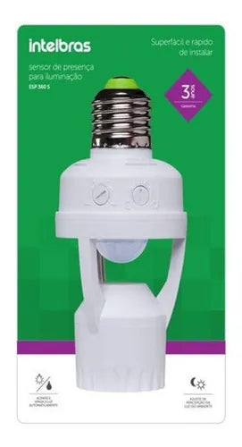 Sensor De Presença Lampada Soquete E27 Interruptor Movimento