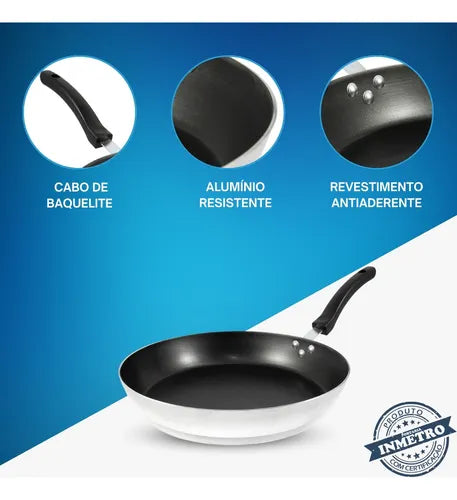Frigideira Antiaderente Grande Hotel Restaurante 30 Alumínio Cor Cinza