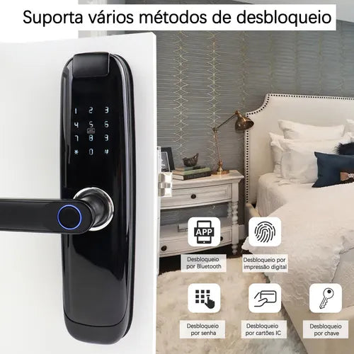 Fechadura Digital Eletrônica Tuya Com Biometria E Senha