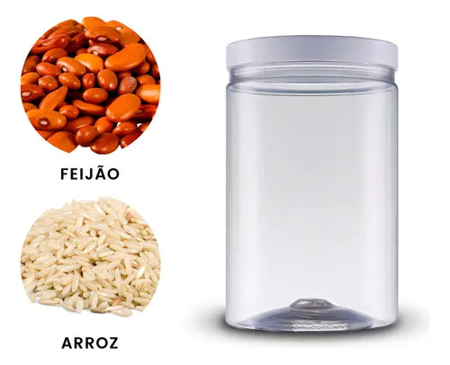 Kit 03 Pote De Plástico Cristal Com Tampa 1500ml Mantimento