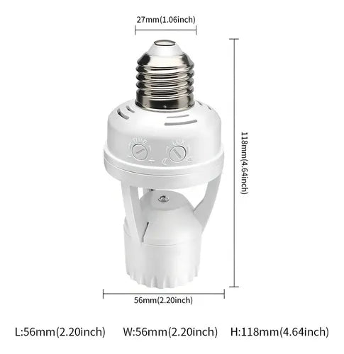 Sensor De Presença Soquete Luz Iluminação Movimento E27 360