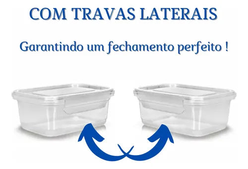 Reutilizável Pote Marmita Kit 12 Comida Congelador Freezer