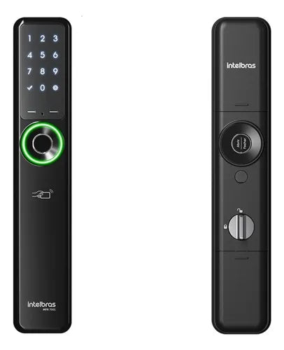 Fechadura Inteligente Sem Maçaneta Mfr7001 Embutir Intelbras Preto, Branco E Prata