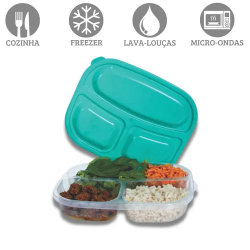 12 Potes Marmita Reutilizável Potes 500ml Freezer Microondas Cor Sortido