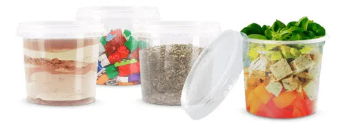 Pote Descartável Redondo 1000ml Freezer Microondas 25 unidades Cor Transparente