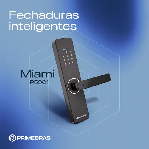 Fechadura Eletrônica Digital Biométrica Primebras Miami P5001