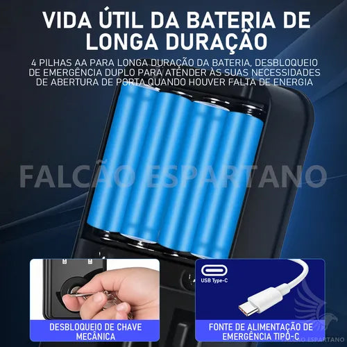 Fechadura Digital Eletrônica Biométrica Senha Tag App Wifi