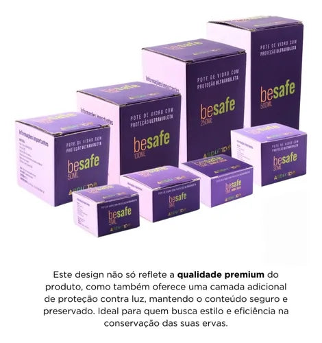 Pote De Vidro Besafe Abduzido 50ml Uv Holder Hermético Top