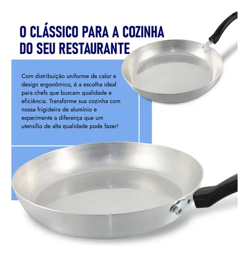 Jogo Frigideira Grande Industrial Profissional Restaurante N28 Alumínio 3 un.