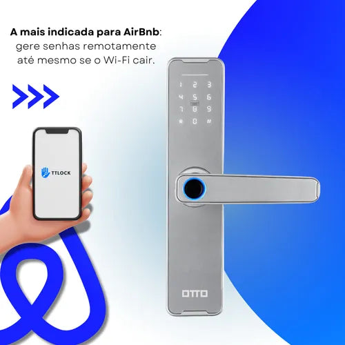 Fechadura Eletronica Otto Tt01 Ttlock Digital Airbnb Silver
