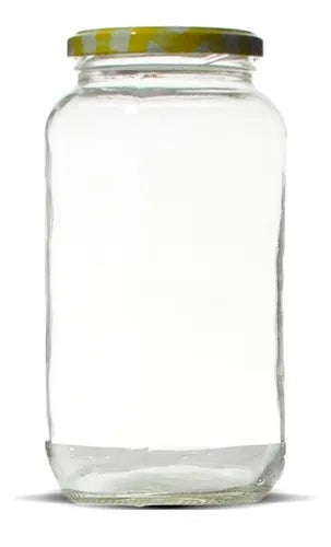 15 Potes De Vidro 800ml Az 500 Com Tampas Metálicas E Lacres Cor Amarelo Xadrez