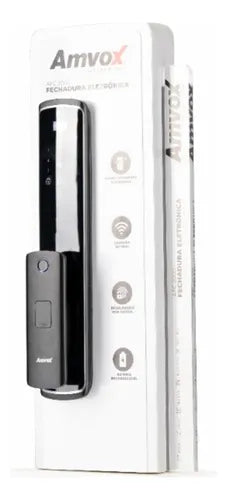 Fechadura Eletrônica Digital com Senha Biometria Digital e Cartão PT Wi-Fi Teclado Touch Screen e Bateria Recarregável Amvox Afc 2000