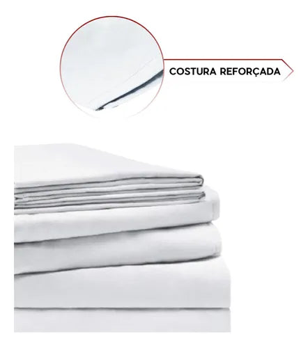 Lencol Queen Avulso Superior Algodão 180 Fios Penteado Rosa Cor Branco Desenho Do Tecido Liso