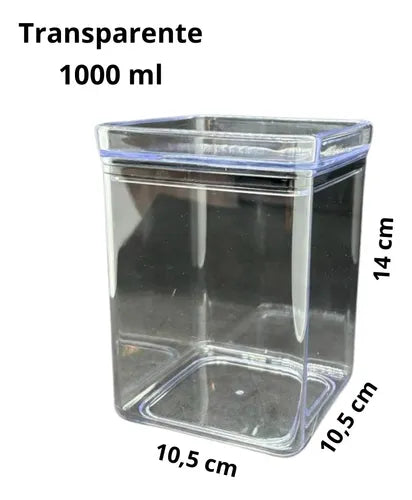 Pote Hermético Acrílico Lumini 1000ml Mantimentos Paramount