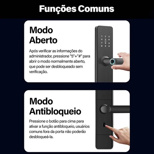Fechadura Eletronica Digital Intelar Remoto Wifi Desbloquear Preto