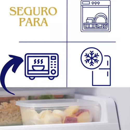Kit 10 Pote 800 Ml Transparente Bpa Free Marmita Microondas
