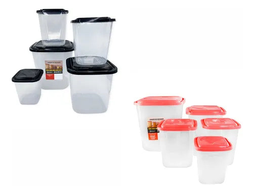 Kit Porta Mantimentos Vasos Com 5 Peças Uninjet Bpa-free