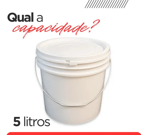 Kit 10 Baldes Plástico Alimentício Tampa Hermética 5 Litros