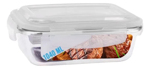 Pote De Vidro 1040ml Vai Ao Forno, Microondas Com Tampa 1un