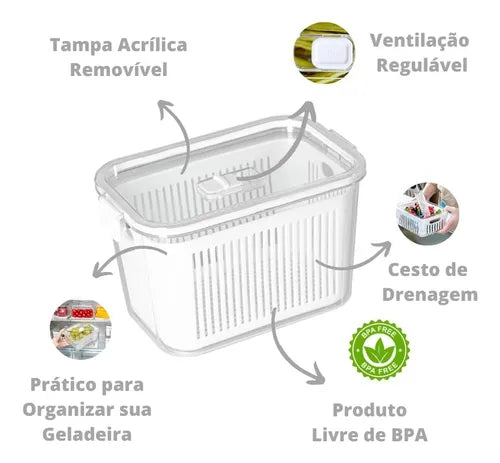 Pote Hermético Multiuso Slim Frutas Saladas 1780 Ml
