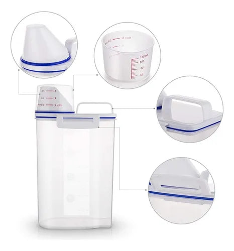 Dispenser 2 Litros Pote Hermetico Com Tampa Mantimentos Cor Transparente