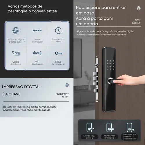Fechadura Eletrônica Digital Nfc Anatel Smart Lock Maxhouse