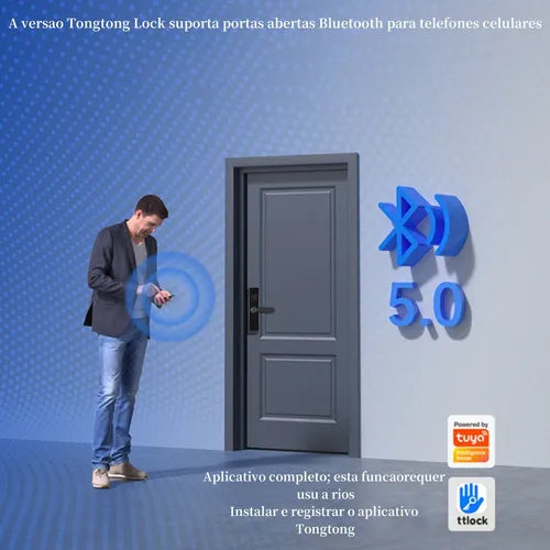 Fechadura Eletrônica Digital Inteligente Biométrica Senha