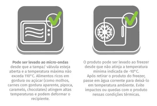 Pote Hermético 2 Divisórias Porta Frios C/ Escorredor 1l