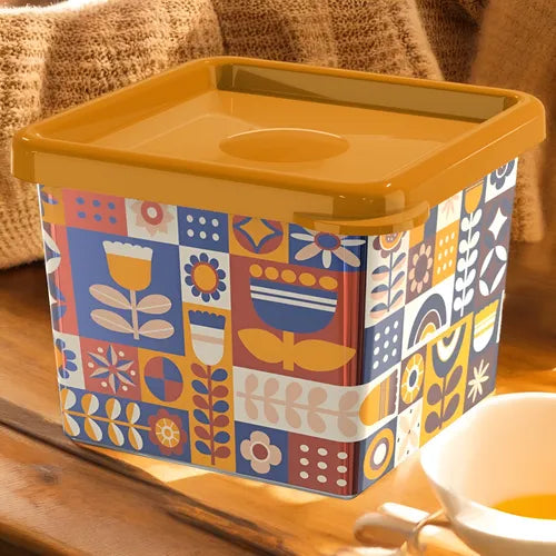 Kit 2 Pote Quadrado Metalico Organizador Hérmetico Cozinha