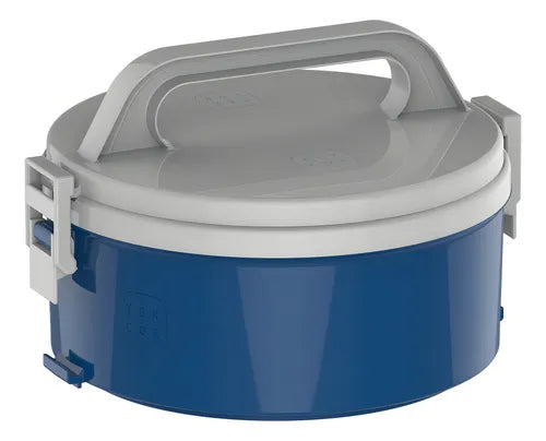 Marmita Termica Alça 1,5l Sem Divisória Microondas Soprano Cor Azul
