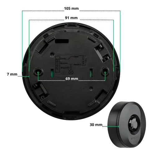 Sensor De Presença Iluminação Intelbras Teto Sobrepor Embuti