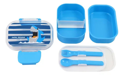 Pote P/ Lanche De 2 Andares Infantil Bebê 400ml Cor Pote Para Lancheira Azul