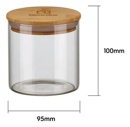 Conjunto De 4 Potes Herméticos Tampa De Bambu Electrolux
